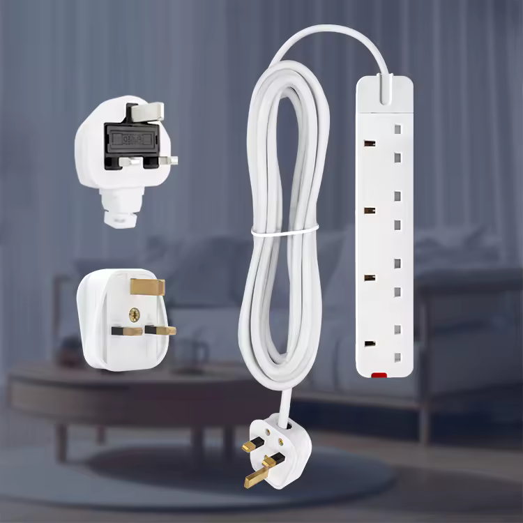 PK1004B-Tanzania-Kenya-Power-Supply-Electrical-Extension-Cables-Socket-UK-250V-13A-3m-Plastic-ABS