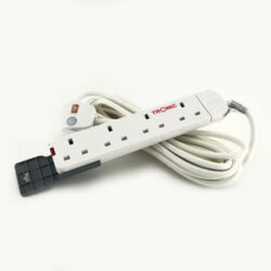 4 Way Extension Socket with 10 Meter Cable - White
